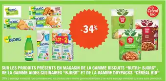 E.Leclerc SUR LES PRODUITS PRÉSENTS EN MAGASIN DE LA GAMME BISCUITS "NUTRI+ BJORG”, offre