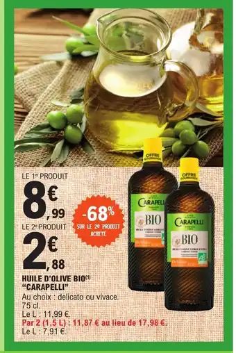 E.Leclerc HUILE D'OLIVE BIO(¹) "CARAPELLI" offre