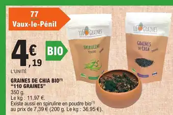 GRAINES DE CHIA BIO(¹) "110 GRAINES"
