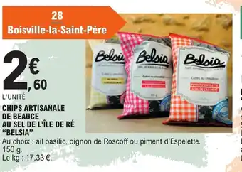 E.Leclerc CHIPS ARTISANALE DE BEAUCE AU SEL DE L'ÎLE DE RÉ "BELSIA" offre