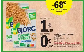 E.Leclerc CÉRÉALES COMPLÈTES BIO(¹) "BJORG" offre