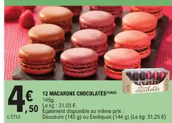 E.Leclerc 12 MACARONS CHOCOLATÉS(1)(4)(5) 145g. offre