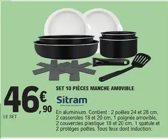 E.Leclerc SET 10 PIÈCES MANCHE AMOVIBLE offre