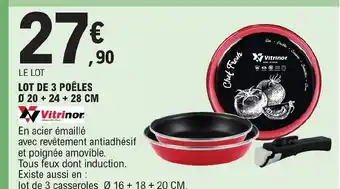 E.Leclerc LOT DE 3 POÊLES offre