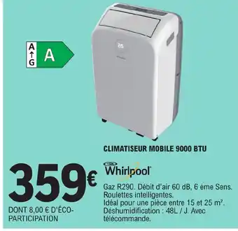 E.Leclerc CLIMATISEUR MOBILE 9000 BTU offre