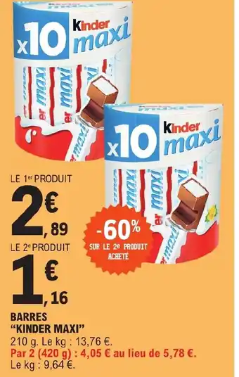 E.Leclerc BARRES "KINDER MAXI" offre