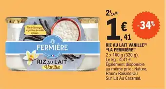 E.Leclerc RIZ AU LAIT VANILLE(¹) "LA FERMIÈRE" offre