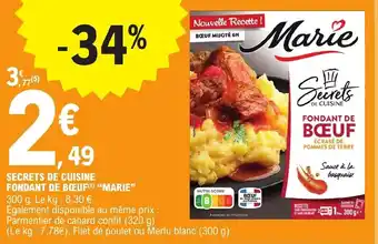 E.Leclerc SECRETS DE CUISINE FONDANT DE BŒUF(¹) "MARIE” offre