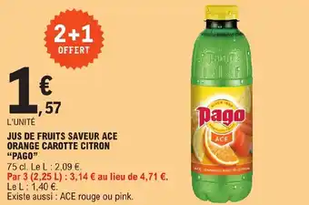 E.Leclerc JUS DE FRUITS SAVEUR ACE ORANGE CAROTTE CITRON offre