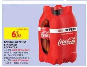 Intermarché Boisson Gazeuse Standard Coca-cola offre