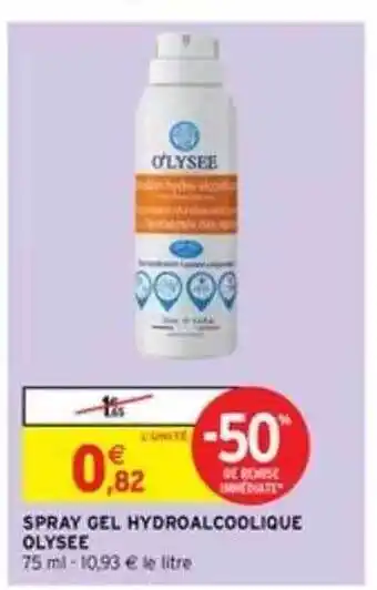 Intermarché Spray Gel Hydroalcoolique Olysée offre