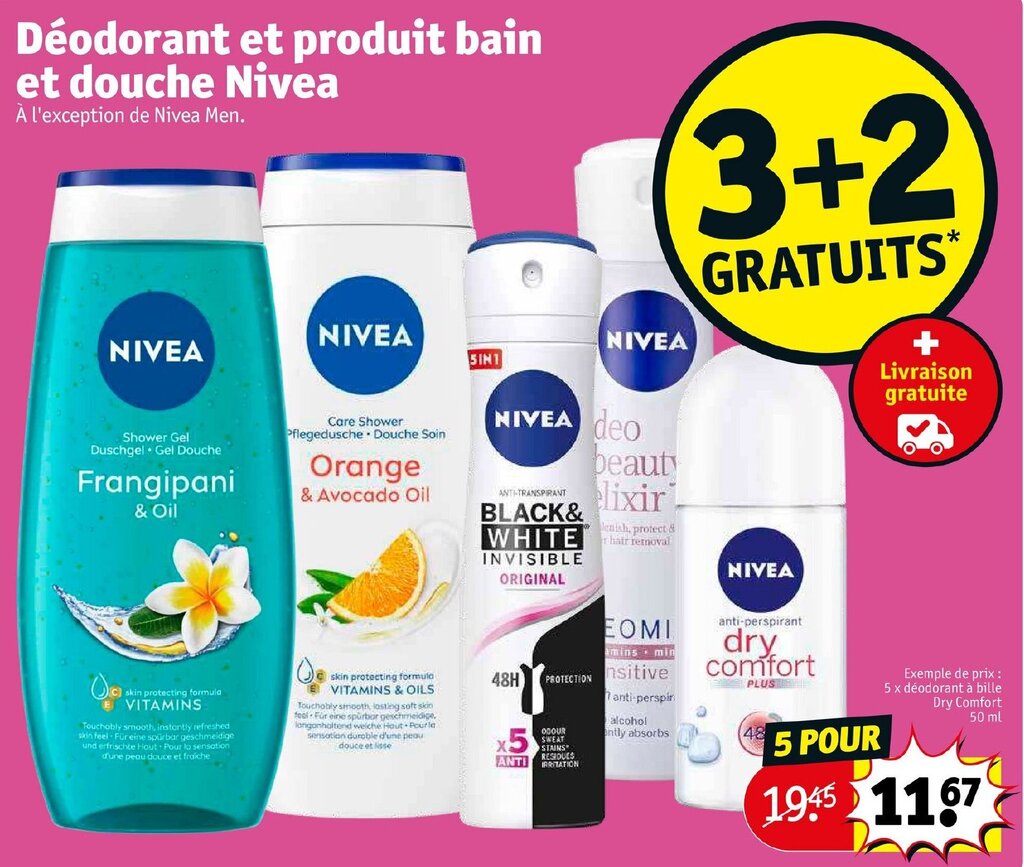 Promo Déodorant et produit bain et douche Nivea chez Kruidvat