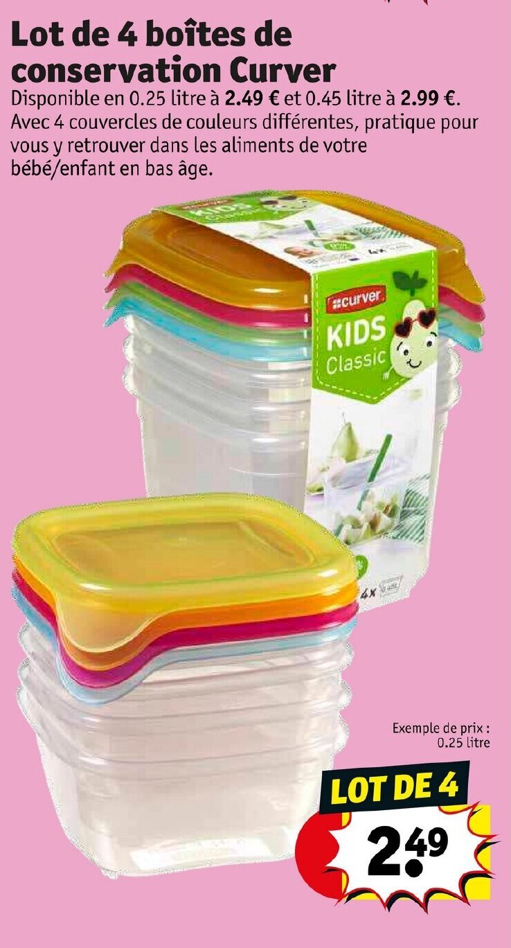 Kruidvat Lot de 4 boîtes de conservation Curver offre