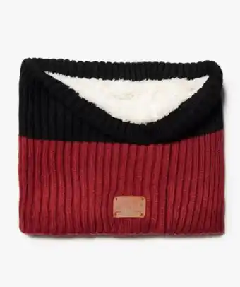Echarpe garçon bicolore forme snood à doublure peluche