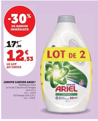 U Express Lessive liquide ariel offre