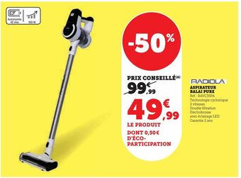 Super U Aspirateur balai pure offre