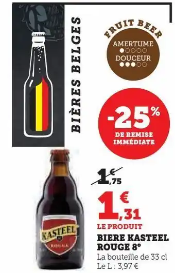 Super U Biere kasteel rouge 8° offre