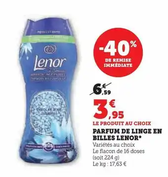 Super U Parfum de linge en billes lenor offre