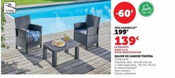 Super U Salon de jardin tropea offre