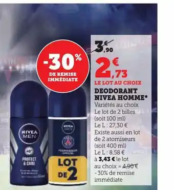Super U Deodorant nivea homme offre