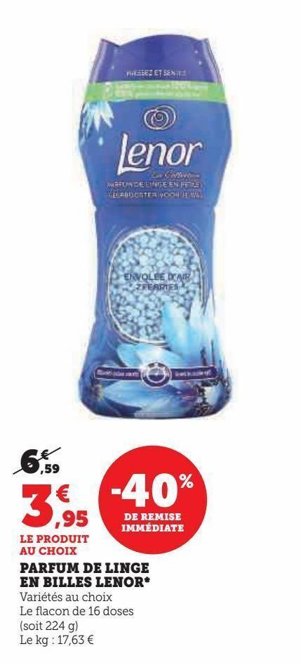U Express Parfum de linge en billes lenor offre