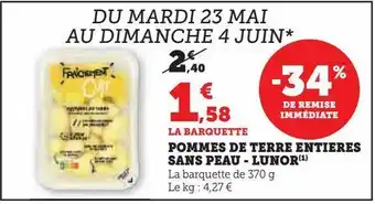 Pommes de terre entieres sans peau - lunor