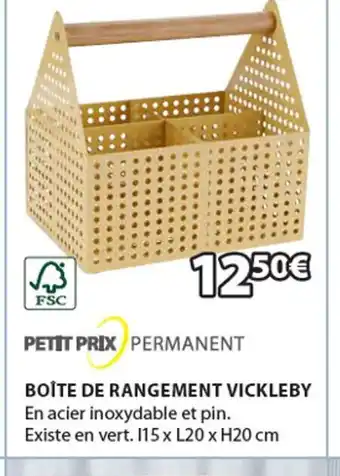 JYSK BOÎTE DE RANGEMENT VICKLEBY En acier inoxydable et pin. Existe en vert. 115 x L20 x H20 cm offre