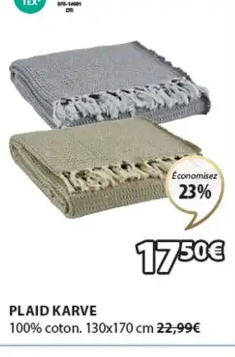 JYSK PLAID KARVE offre