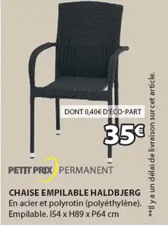 JYSK CHAISE EMPILABLE HALDBJERG offre