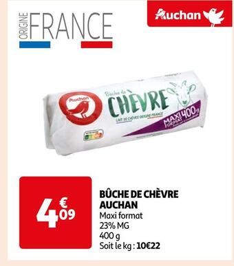 Auchan Auchan bûche de chèvre offre