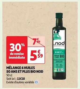 Auchan Nod mélange 6 huiles 50 ans et plus bio offre