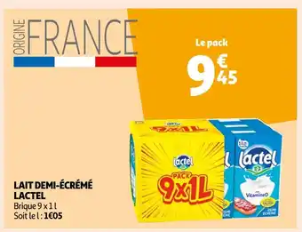 Auchan Lactel lait demi-écrémé offre