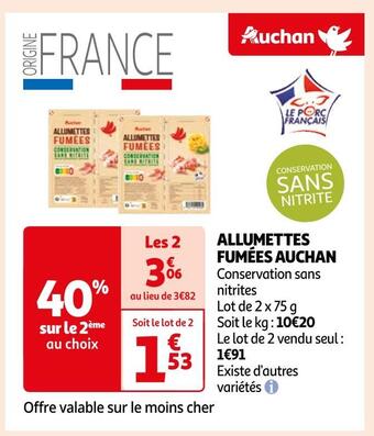Auchan Auchan allumettes fumées offre