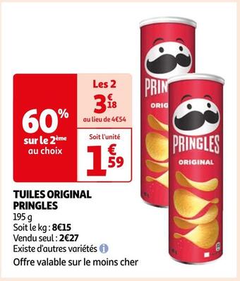 Auchan Pringles tuiles original offre