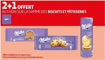 Auchan Milka 2+1 offert au choix sur la gamme des biscuits et pâtisseries milka offre