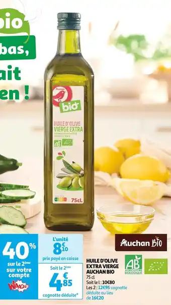 Auchan Auchan bio huile d'olive extra vierge offre