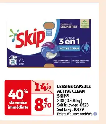 Auchan Skip lessive capsule active clean (1) offre