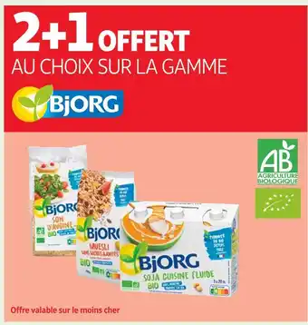 Bjorg 2+1 offert au choix sur la gamme