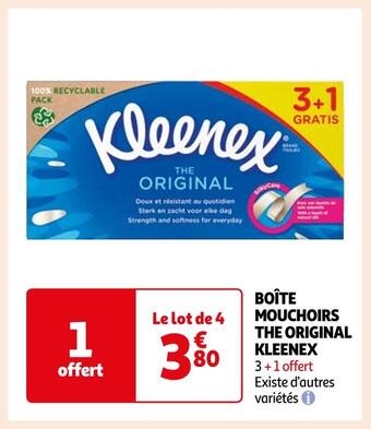 Auchan Kleenex boîte mouchoirs the original offre