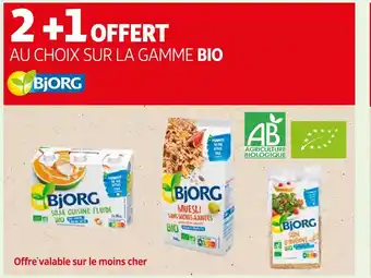 Auchan Bjorg 2 +1 offert au choix sur la gamme bio offre