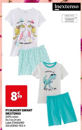 Auchan Inextenso pyjashort enfant offre