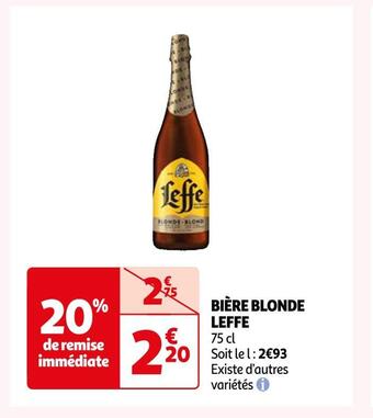 Auchan Leffe bière blonde offre