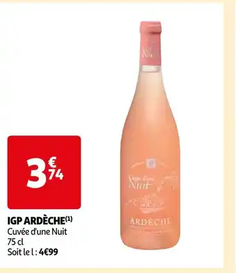 Auchan Cuvée d'une nuit igp ardèche offre