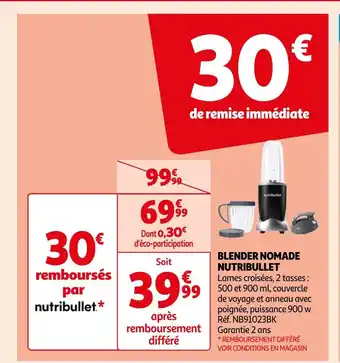 Auchan Nutribullet blender nomade offre