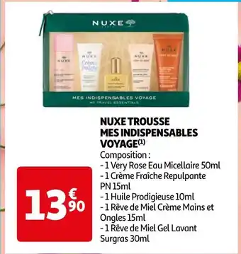 Auchan Nuxe trousse mes indispensables voyage offre