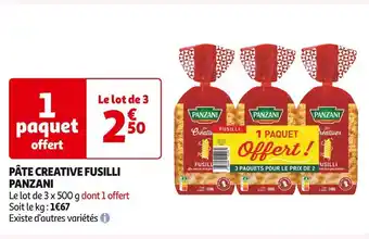 Auchan Supermarché Panzani pâte creative fusilli offre