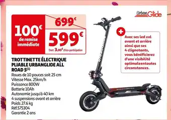Auchan Urbanglide trottinette électrique pliable all road 5 offre