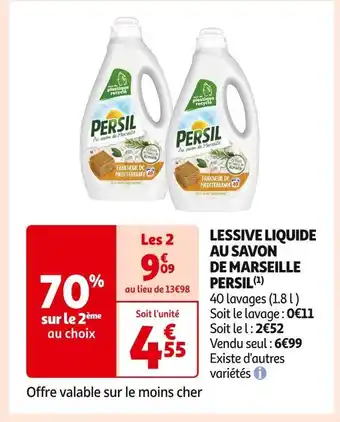 Auchan Supermarché Persil lessive liquide au savon de marseille(1) offre