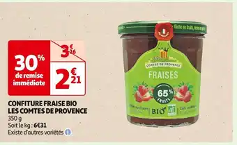 Auchan Supermarché Les comtes de provence confiture fraise bio offre