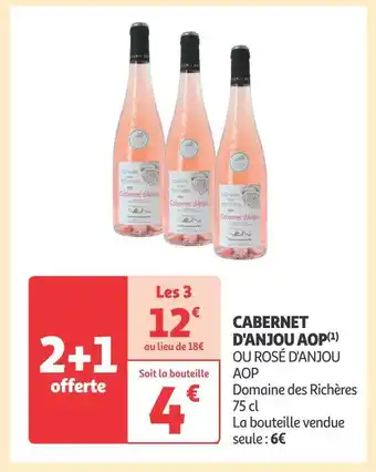 Auchan Supermarché Domaine des richères cabernet d'anjou aop offre
